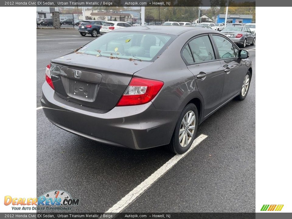 2012 Honda Civic EX Sedan Urban Titanium Metallic / Beige Photo #6