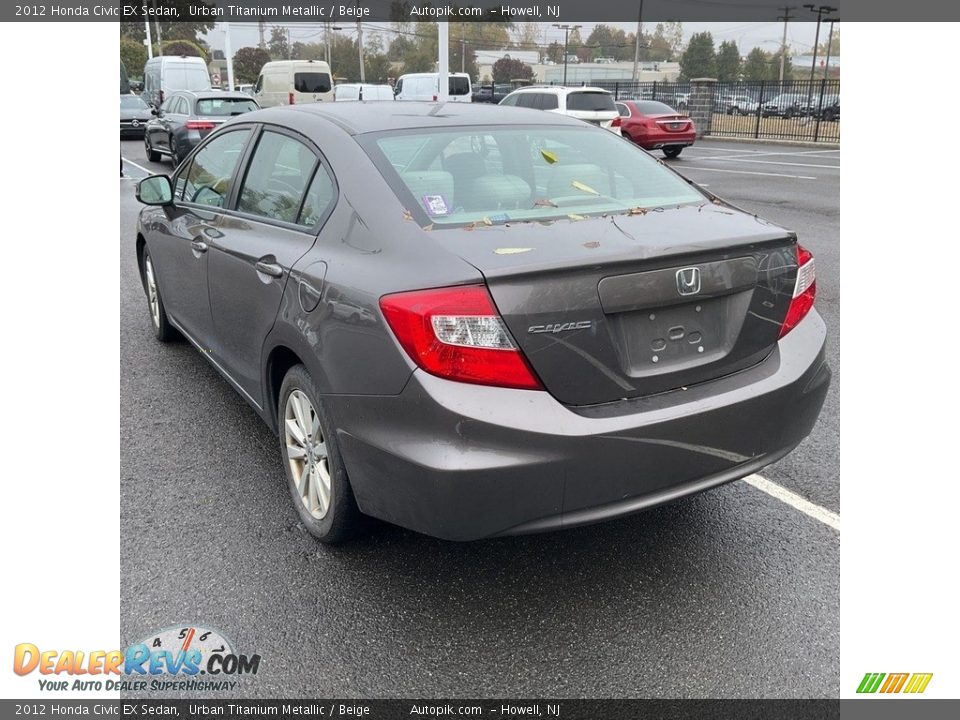 2012 Honda Civic EX Sedan Urban Titanium Metallic / Beige Photo #7