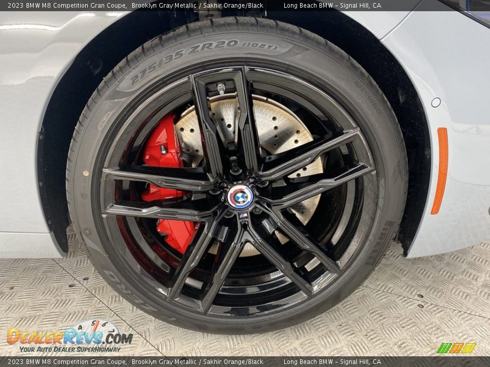 2023 BMW M8 Competition Gran Coupe Brooklyn Gray Metallic / Sakhir Orange/Black Photo #3