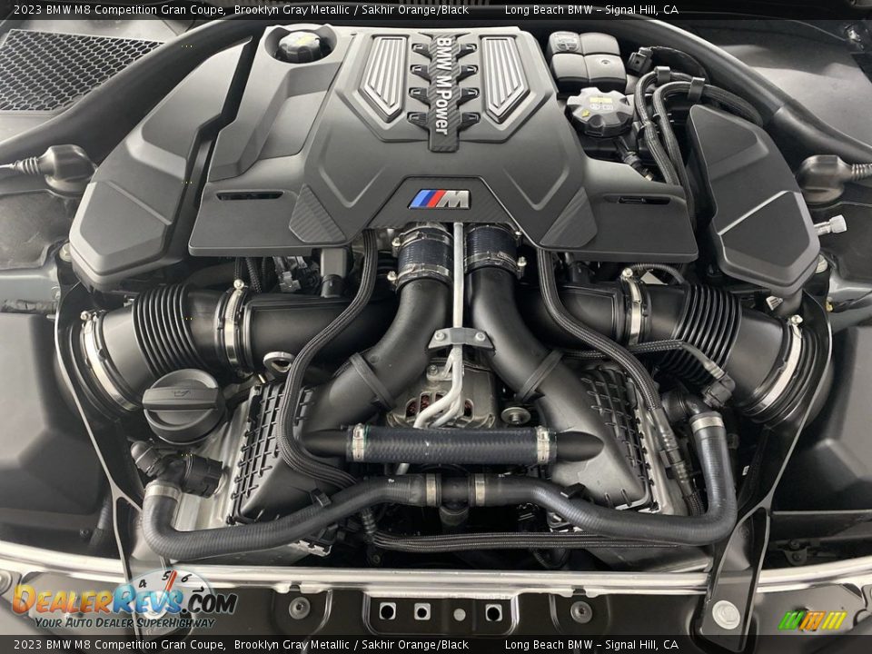 2023 BMW M8 Competition Gran Coupe Brooklyn Gray Metallic / Sakhir Orange/Black Photo #9