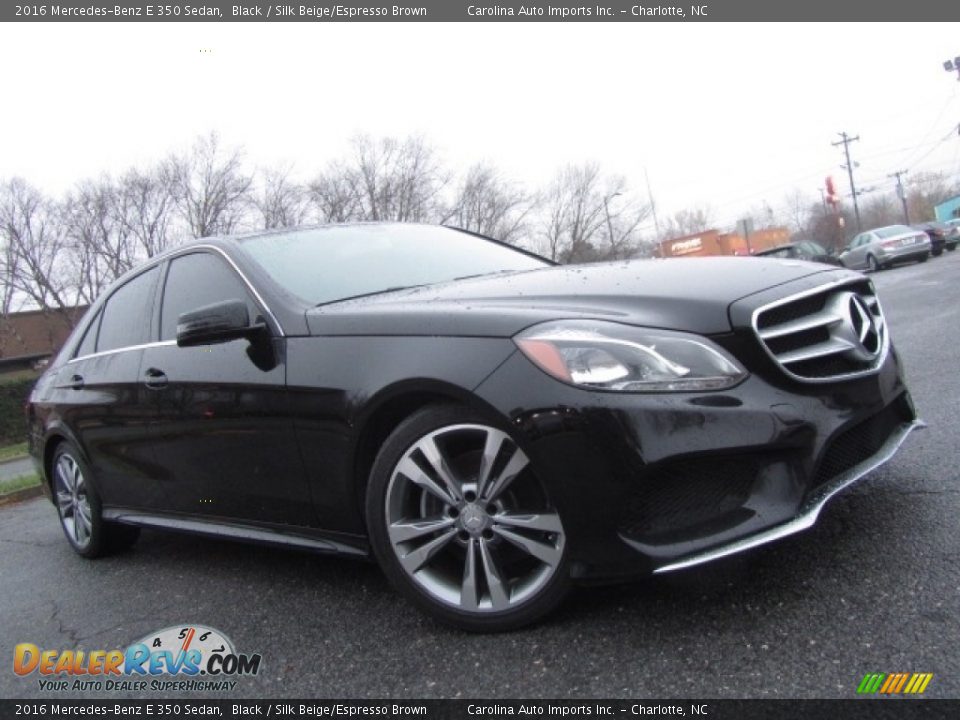 2016 Mercedes-Benz E 350 Sedan Black / Silk Beige/Espresso Brown Photo #1