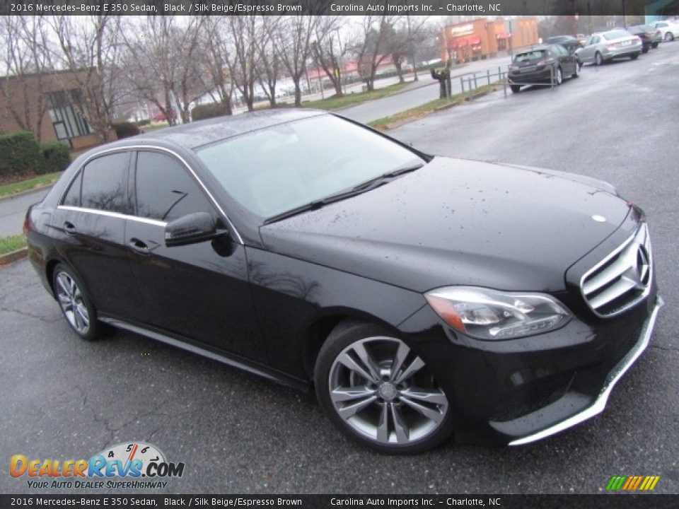 2016 Mercedes-Benz E 350 Sedan Black / Silk Beige/Espresso Brown Photo #3