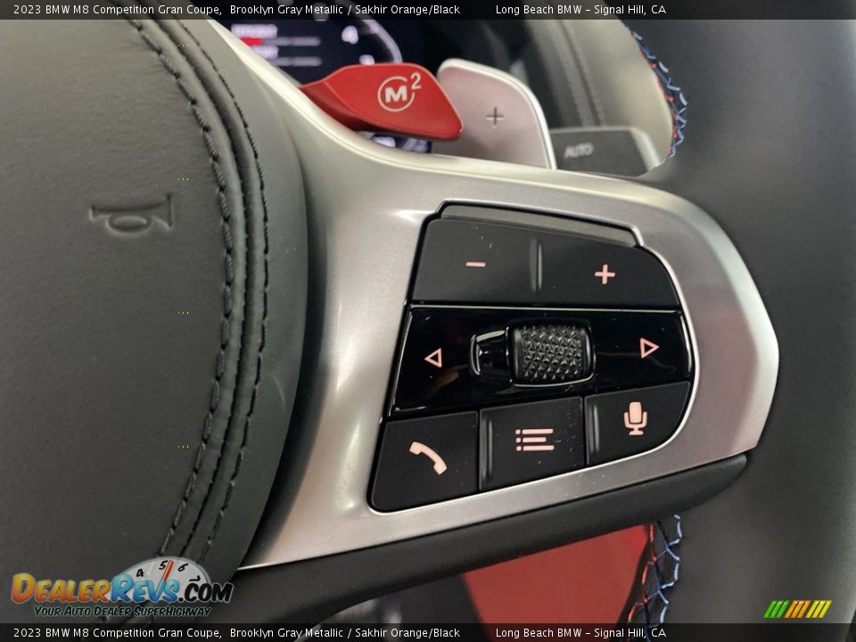 2023 BMW M8 Competition Gran Coupe Brooklyn Gray Metallic / Sakhir Orange/Black Photo #16