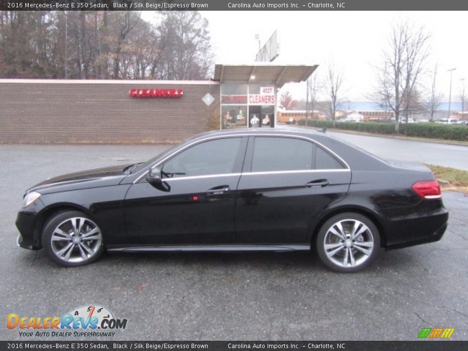 2016 Mercedes-Benz E 350 Sedan Black / Silk Beige/Espresso Brown Photo #7