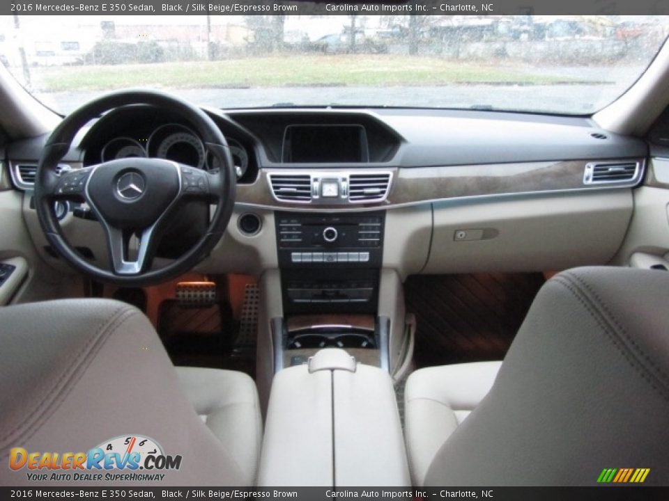 2016 Mercedes-Benz E 350 Sedan Black / Silk Beige/Espresso Brown Photo #13