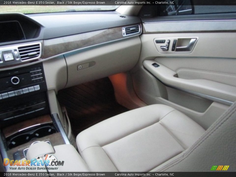 2016 Mercedes-Benz E 350 Sedan Black / Silk Beige/Espresso Brown Photo #14
