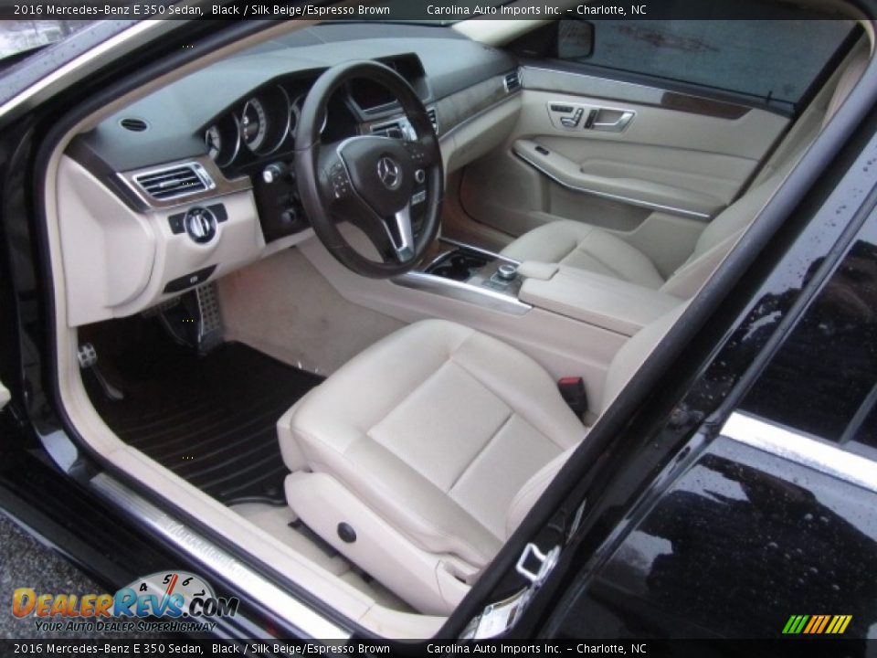 2016 Mercedes-Benz E 350 Sedan Black / Silk Beige/Espresso Brown Photo #17