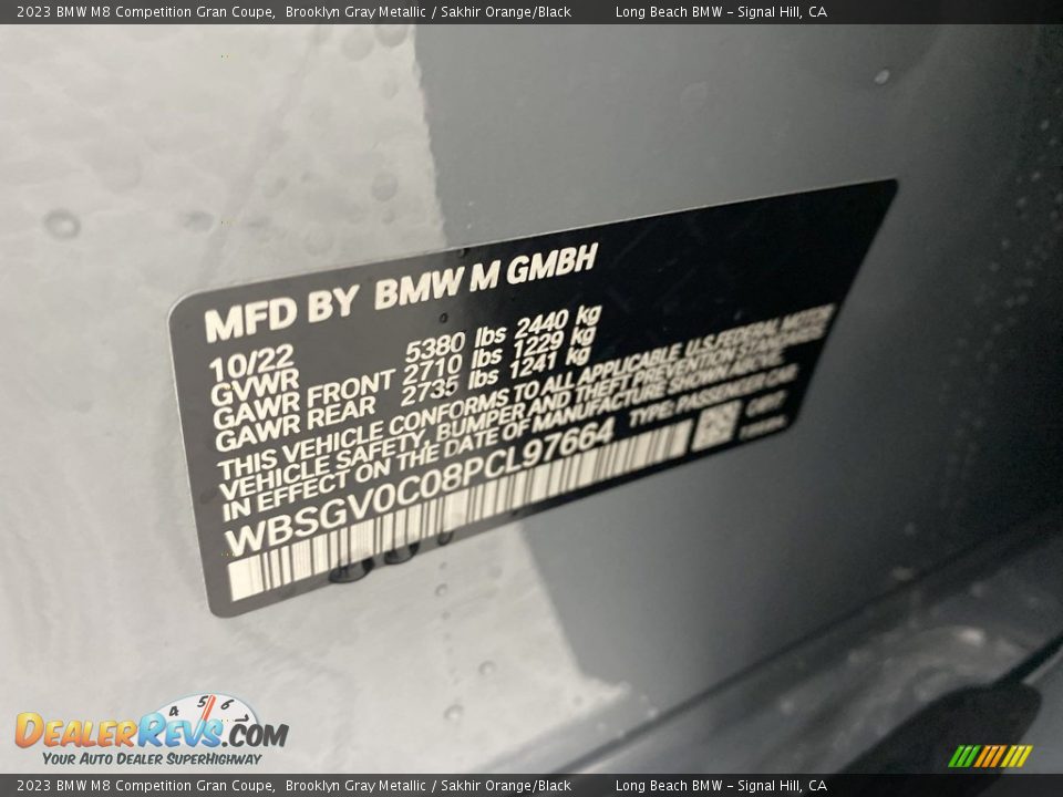2023 BMW M8 Competition Gran Coupe Brooklyn Gray Metallic / Sakhir Orange/Black Photo #26