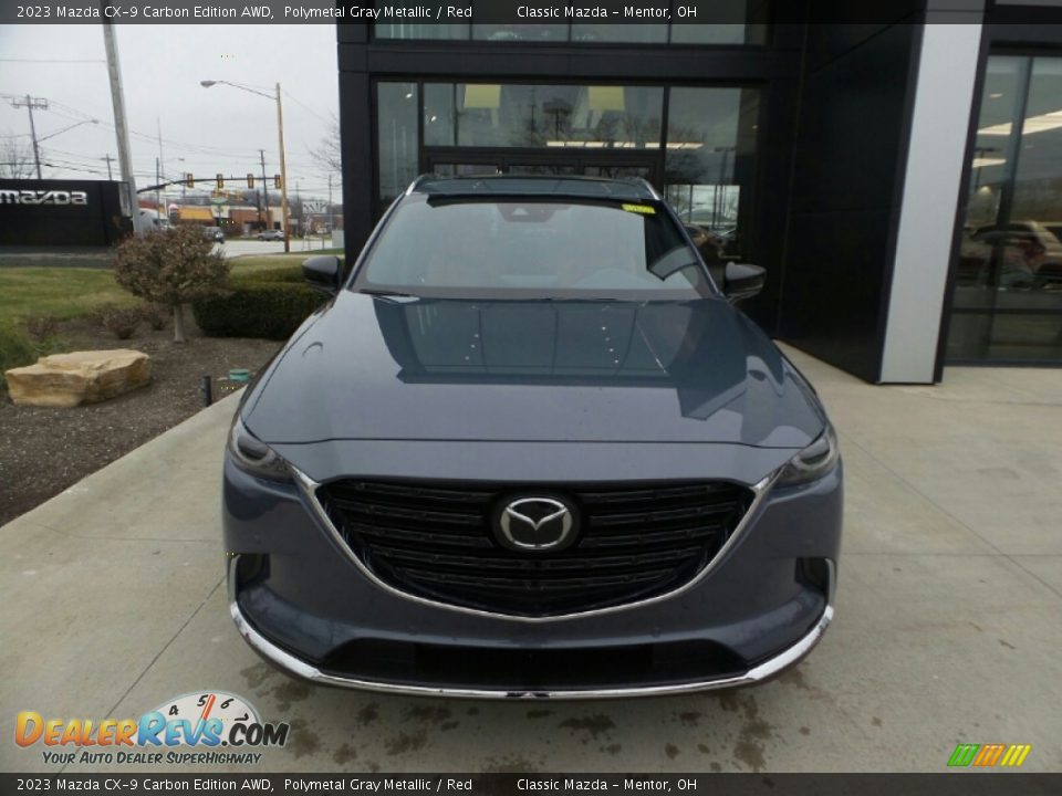 2023 Mazda CX-9 Carbon Edition AWD Polymetal Gray Metallic / Red Photo #2