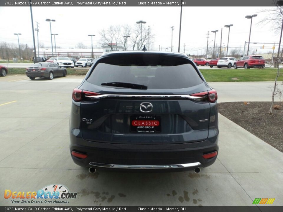 2023 Mazda CX-9 Carbon Edition AWD Polymetal Gray Metallic / Red Photo #5