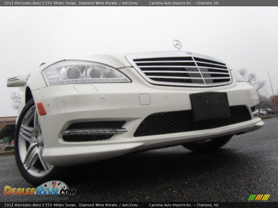 2013 Mercedes-Benz S 550 4Matic Sedan Diamond White Metallic / Ash/Grey Photo #2