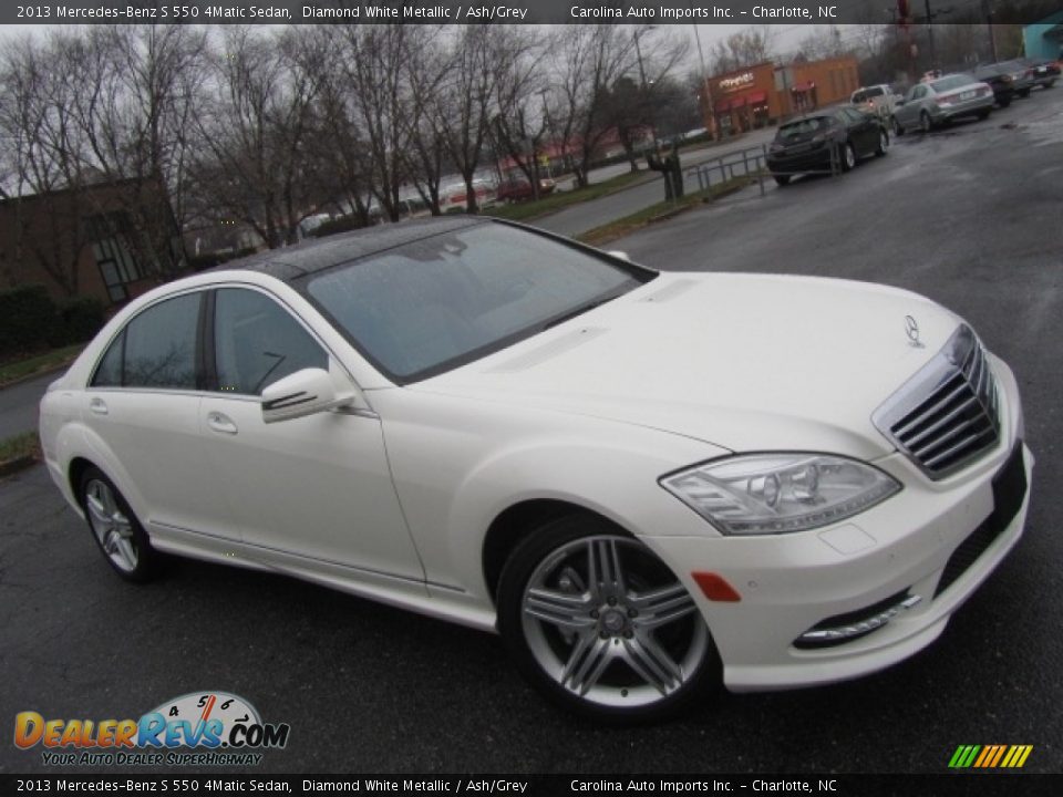 2013 Mercedes-Benz S 550 4Matic Sedan Diamond White Metallic / Ash/Grey Photo #3