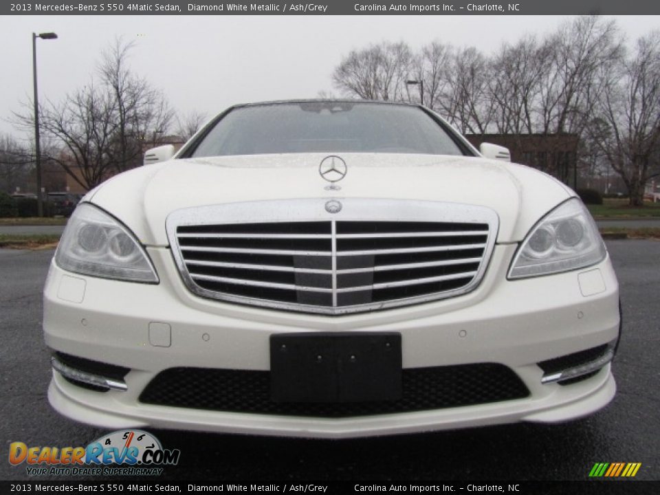 2013 Mercedes-Benz S 550 4Matic Sedan Diamond White Metallic / Ash/Grey Photo #4