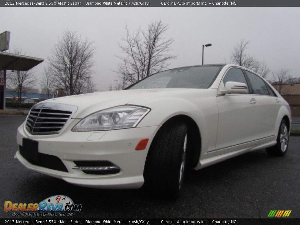 2013 Mercedes-Benz S 550 4Matic Sedan Diamond White Metallic / Ash/Grey Photo #6