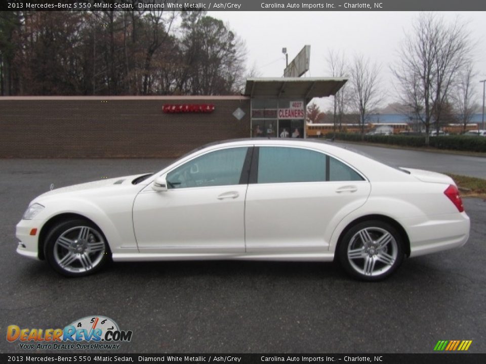 2013 Mercedes-Benz S 550 4Matic Sedan Diamond White Metallic / Ash/Grey Photo #7