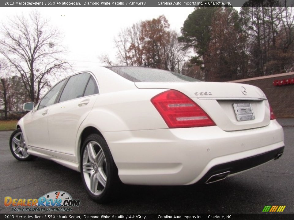 2013 Mercedes-Benz S 550 4Matic Sedan Diamond White Metallic / Ash/Grey Photo #8