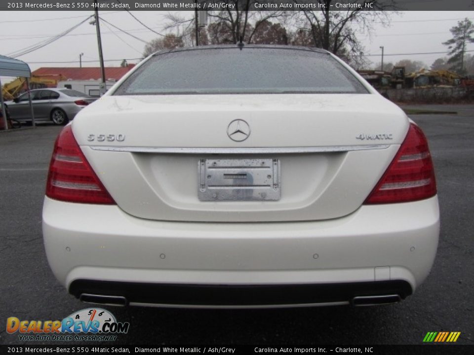 2013 Mercedes-Benz S 550 4Matic Sedan Diamond White Metallic / Ash/Grey Photo #9