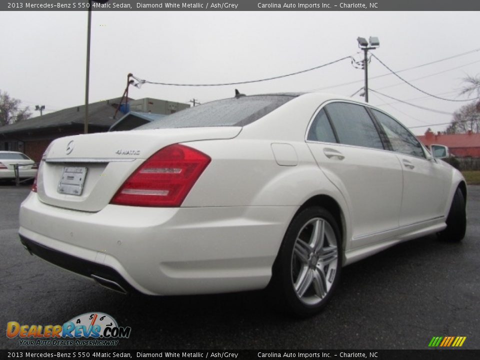 2013 Mercedes-Benz S 550 4Matic Sedan Diamond White Metallic / Ash/Grey Photo #10