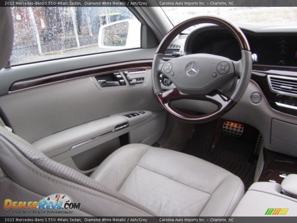 2013 Mercedes-Benz S 550 4Matic Sedan Diamond White Metallic / Ash/Grey Photo #12