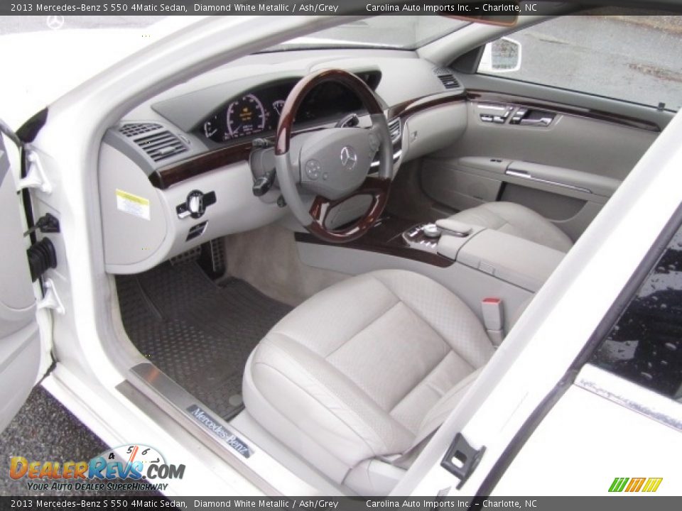 2013 Mercedes-Benz S 550 4Matic Sedan Diamond White Metallic / Ash/Grey Photo #17