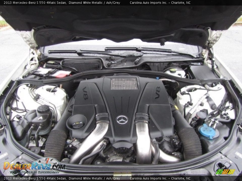2013 Mercedes-Benz S 550 4Matic Sedan Diamond White Metallic / Ash/Grey Photo #25