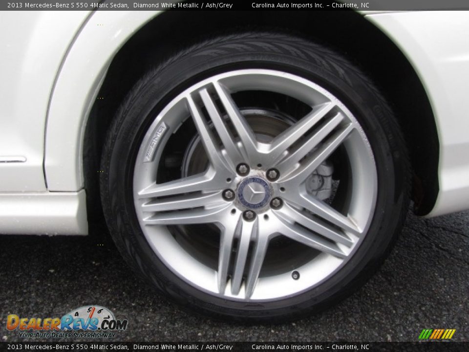 2013 Mercedes-Benz S 550 4Matic Sedan Diamond White Metallic / Ash/Grey Photo #26