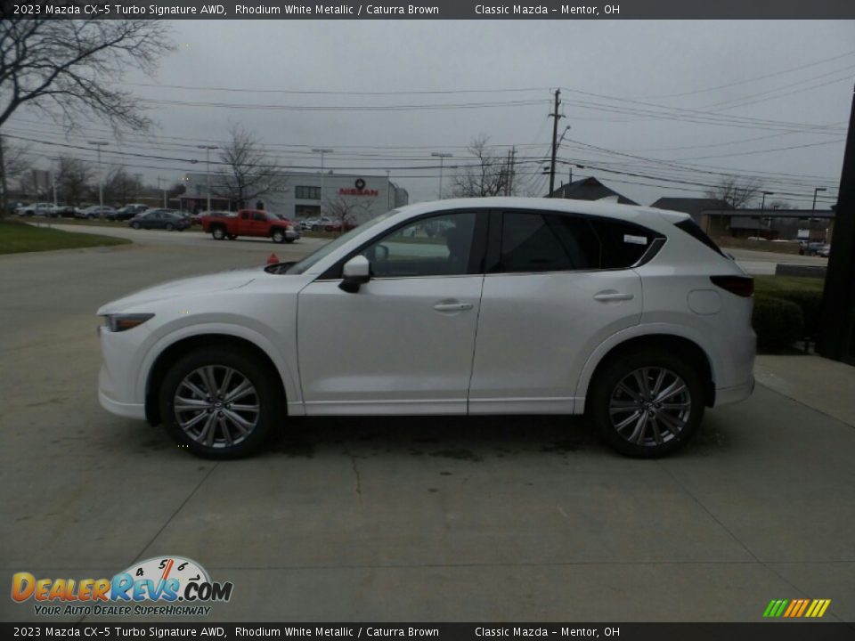 2023 Mazda CX-5 Turbo Signature AWD Rhodium White Metallic / Caturra Brown Photo #6