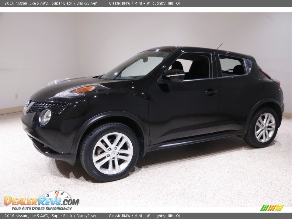 2016 Nissan Juke S AWD Super Black / Black/Silver Photo #3