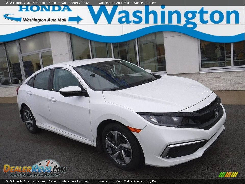 2020 Honda Civic LX Sedan Platinum White Pearl / Gray Photo #1