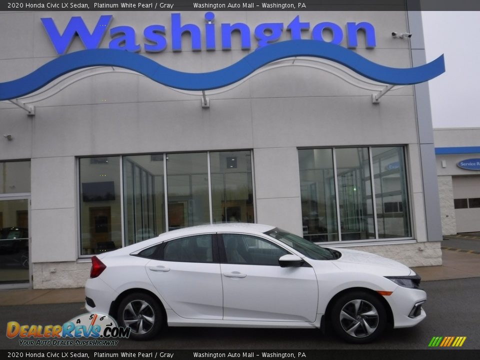 2020 Honda Civic LX Sedan Platinum White Pearl / Gray Photo #2