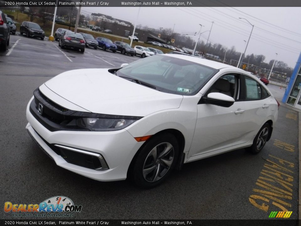 2020 Honda Civic LX Sedan Platinum White Pearl / Gray Photo #4