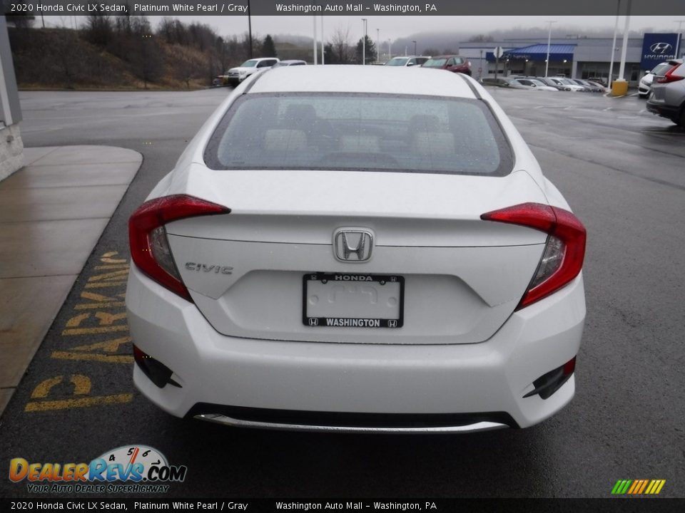 2020 Honda Civic LX Sedan Platinum White Pearl / Gray Photo #8