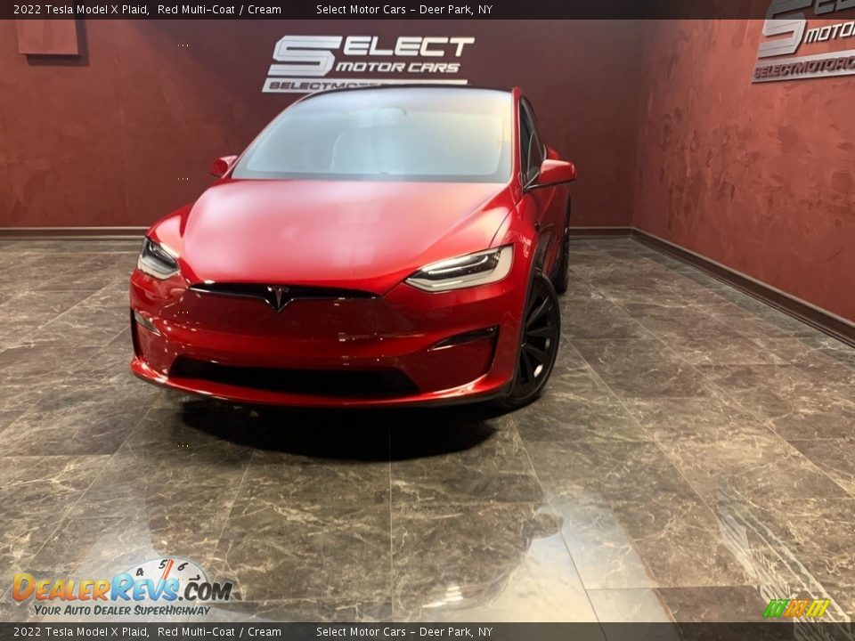 2022 Tesla Model X Plaid Red Multi-Coat / Cream Photo #1