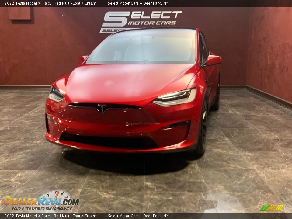 2022 Tesla Model X Plaid Red Multi-Coat / Cream Photo #2