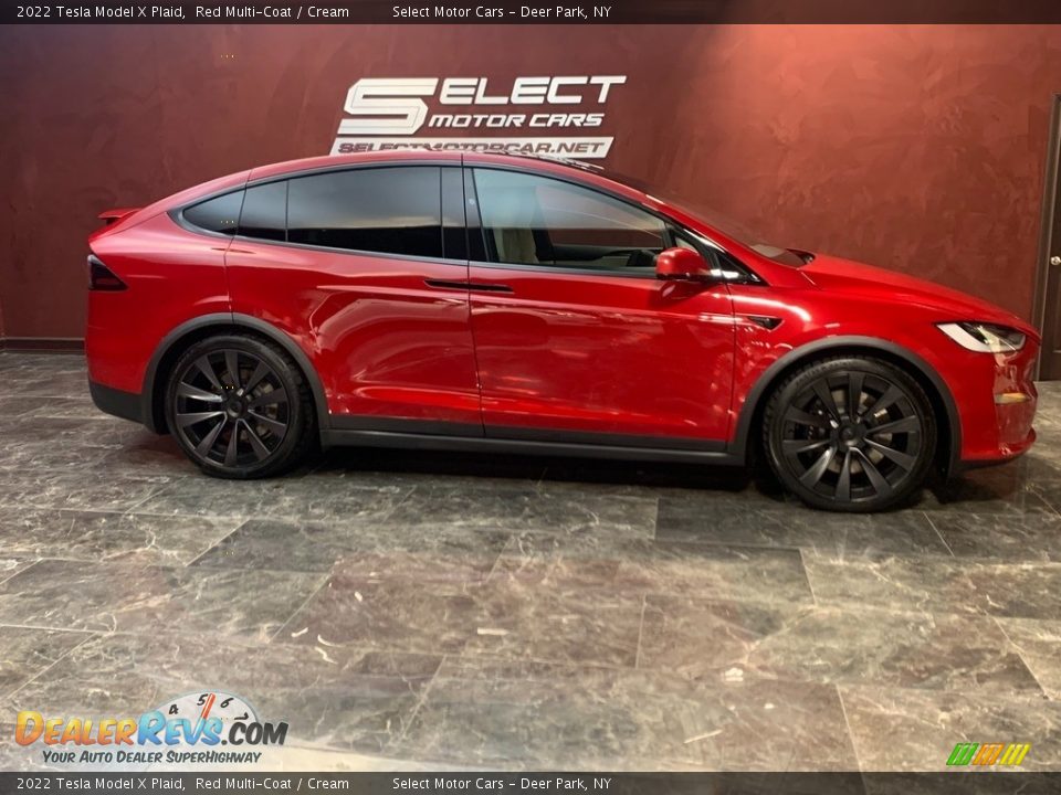 2022 Tesla Model X Plaid Red Multi-Coat / Cream Photo #5