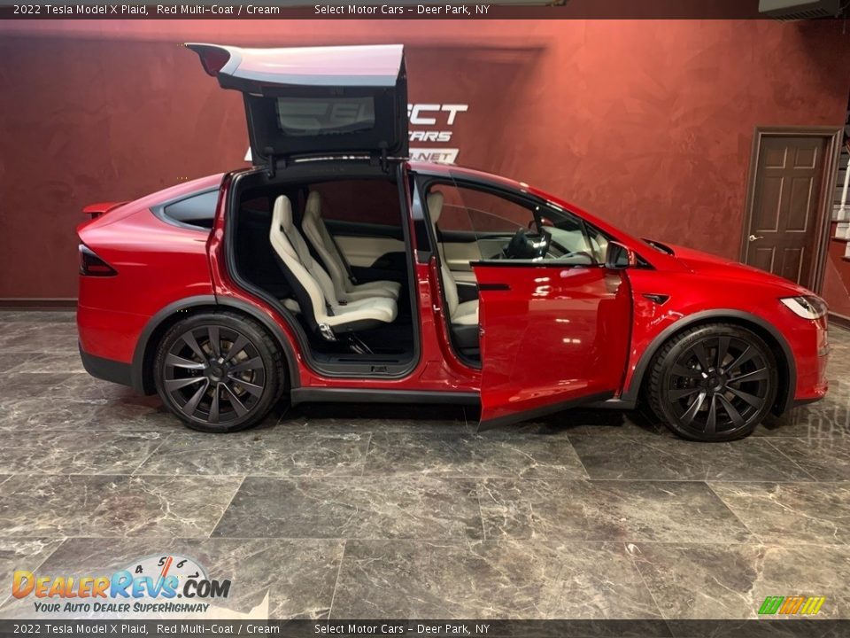 2022 Tesla Model X Plaid Red Multi-Coat / Cream Photo #6