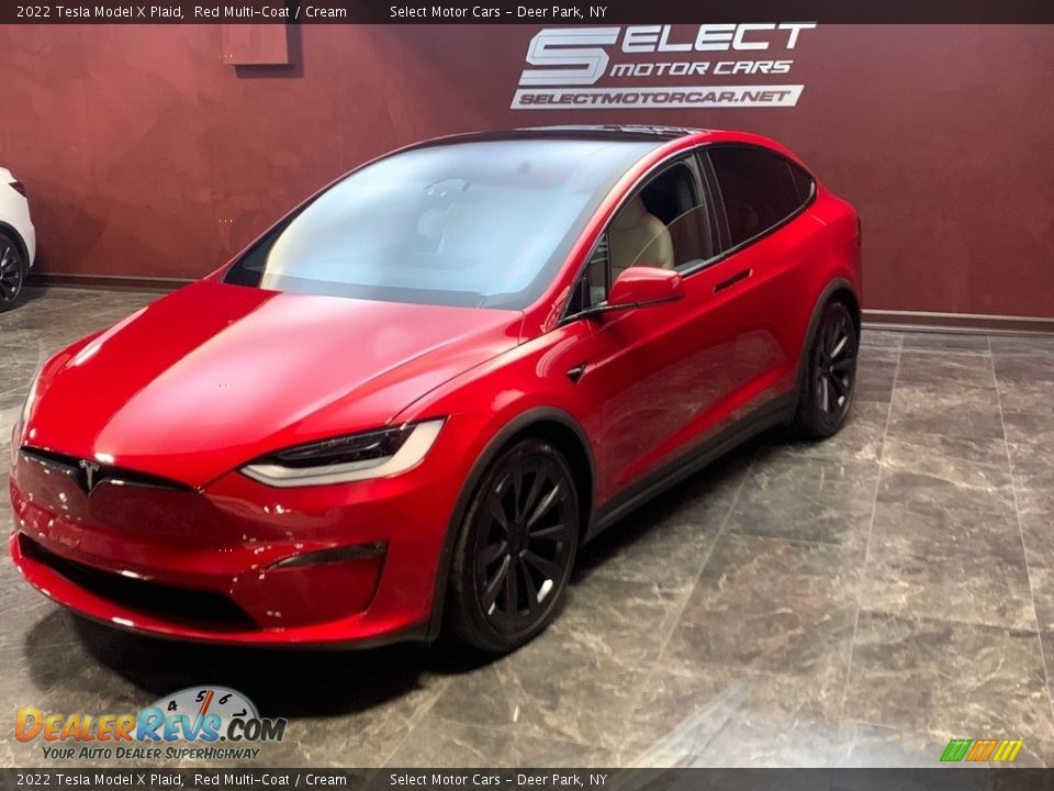 2022 Tesla Model X Plaid Red Multi-Coat / Cream Photo #7