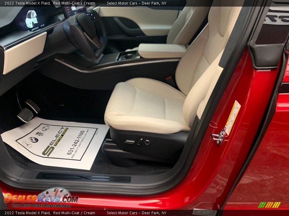 2022 Tesla Model X Plaid Red Multi-Coat / Cream Photo #10