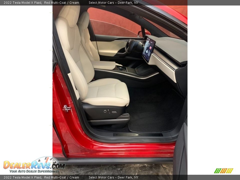 2022 Tesla Model X Plaid Red Multi-Coat / Cream Photo #13