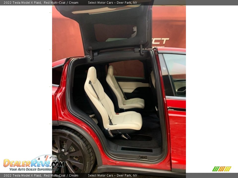 2022 Tesla Model X Plaid Red Multi-Coat / Cream Photo #14