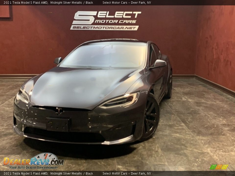 2021 Tesla Model S Plaid AWD Midnight Silver Metallic / Black Photo #1