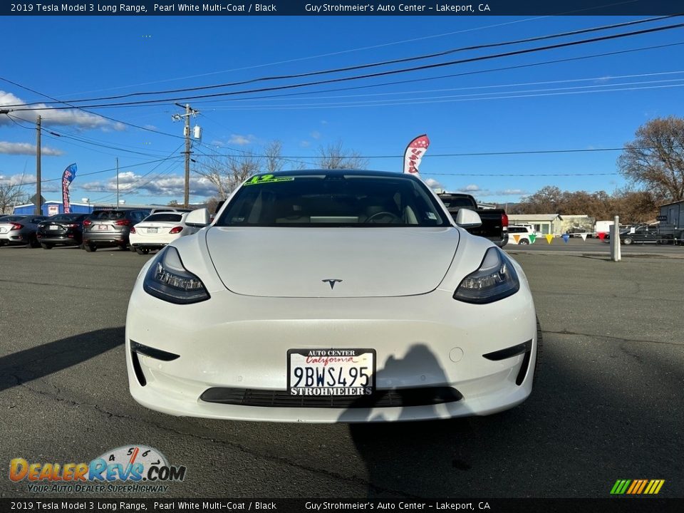 2019 Tesla Model 3 Long Range Pearl White Multi-Coat / Black Photo #2
