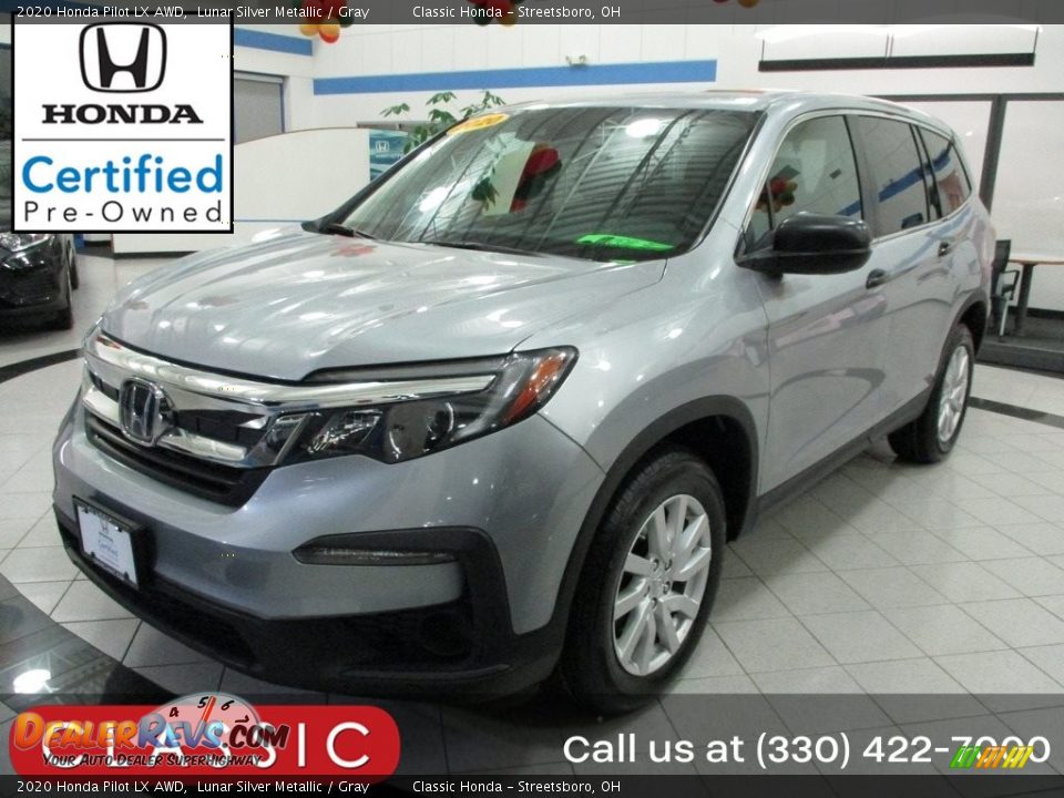 2020 Honda Pilot LX AWD Lunar Silver Metallic / Gray Photo #1
