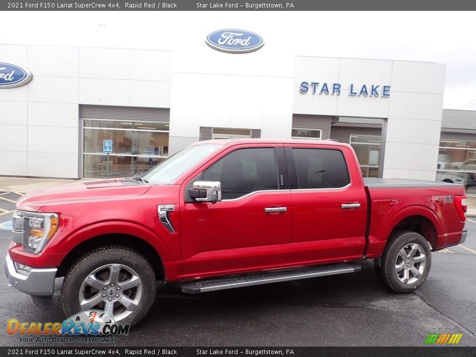 2021 Ford F150 Lariat SuperCrew 4x4 Rapid Red / Black Photo #1