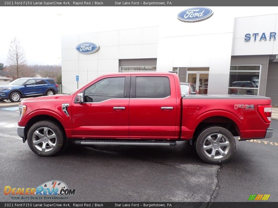 2021 Ford F150 Lariat SuperCrew 4x4 Rapid Red / Black Photo #2