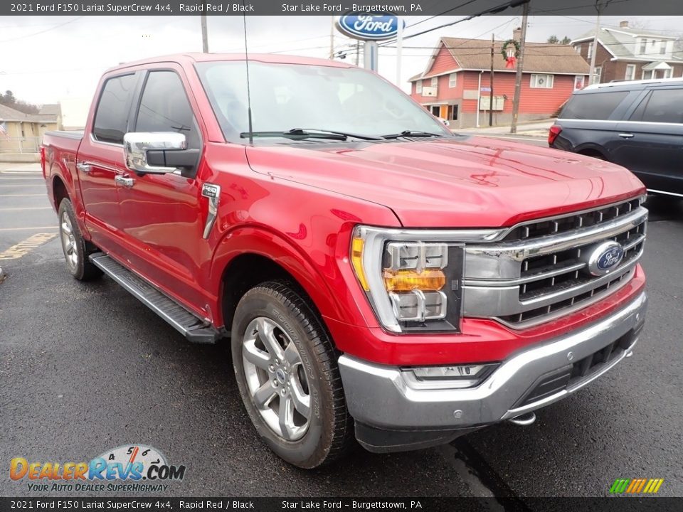 2021 Ford F150 Lariat SuperCrew 4x4 Rapid Red / Black Photo #7