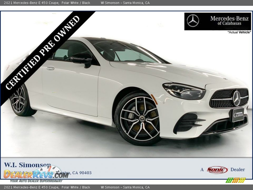 2021 Mercedes-Benz E 450 Coupe Polar White / Black Photo #1