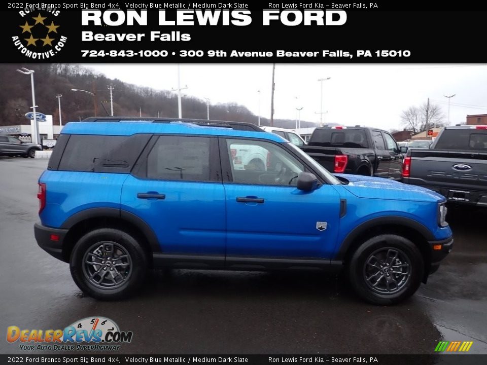 2022 Ford Bronco Sport Big Bend 4x4 Velocity Blue Metallic / Medium Dark Slate Photo #1