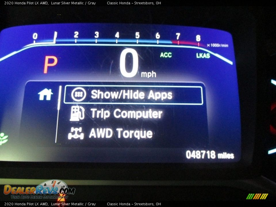 2020 Honda Pilot LX AWD Lunar Silver Metallic / Gray Photo #33