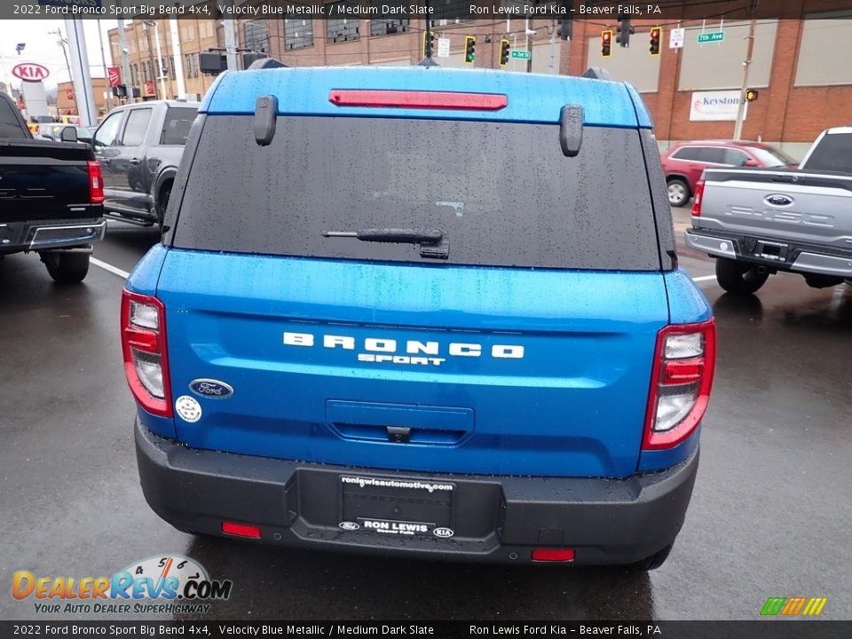 2022 Ford Bronco Sport Big Bend 4x4 Velocity Blue Metallic / Medium Dark Slate Photo #7